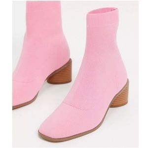 BEAUTIFUL ASOS Radley knitted heeled sock booties in pink